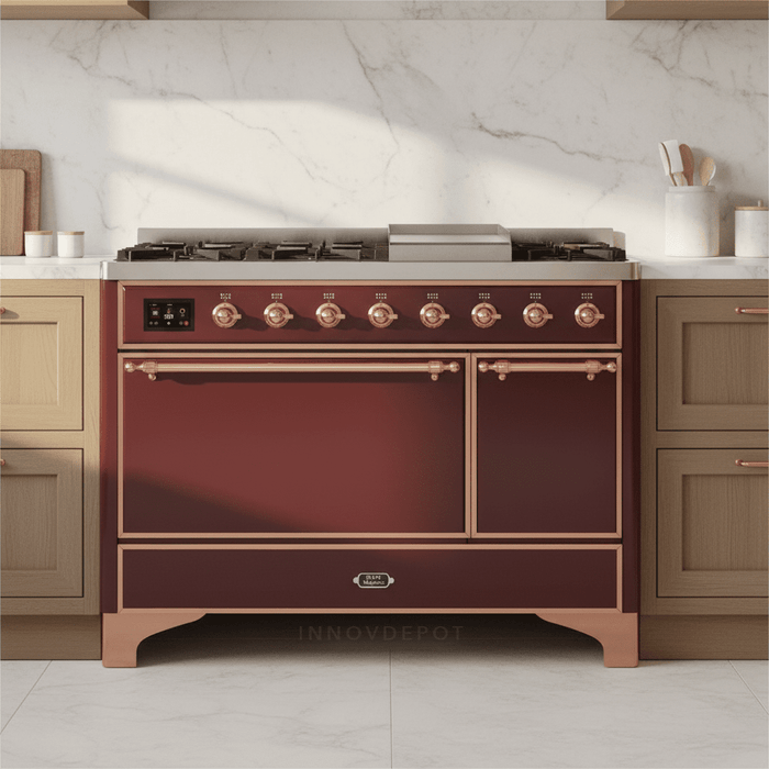 ILVE Majestic II 48" Solid Door Dual Fuel Range – Liquid Propane