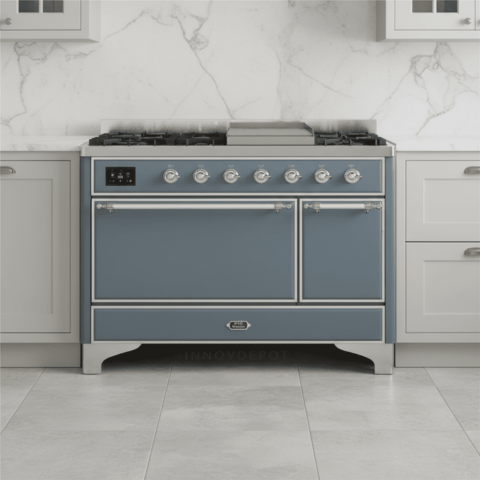 ILVE Majestic II 48" Solid Door Dual Fuel Range – Liquid Propane