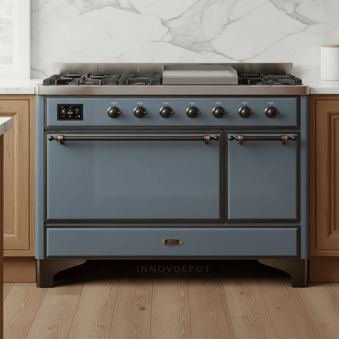 ILVE Majestic II 48" Solid Door Dual Fuel Range – Liquid Propane