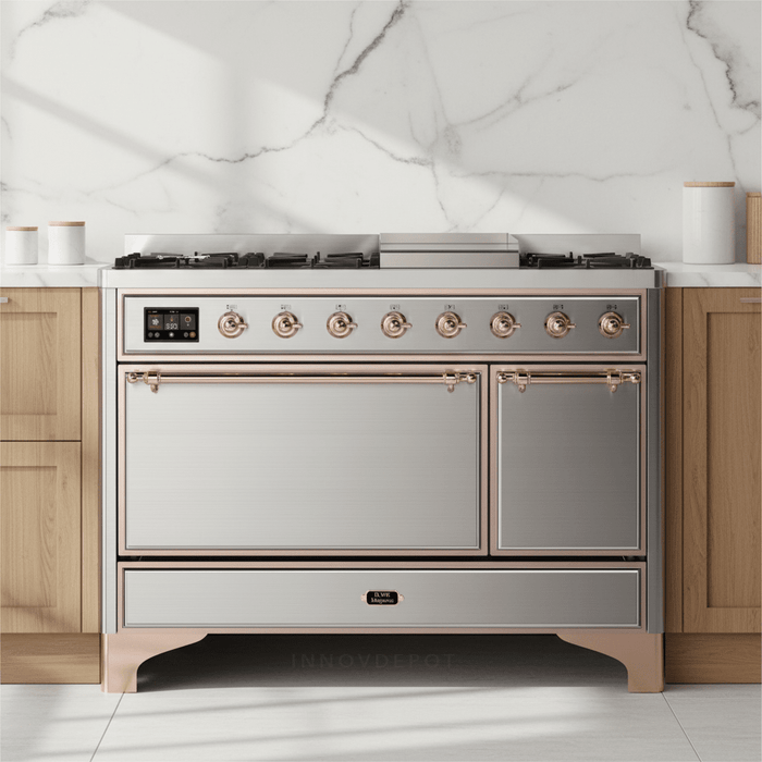 ILVE Majestic II 48" Solid Door Dual Fuel Range – Liquid Propane