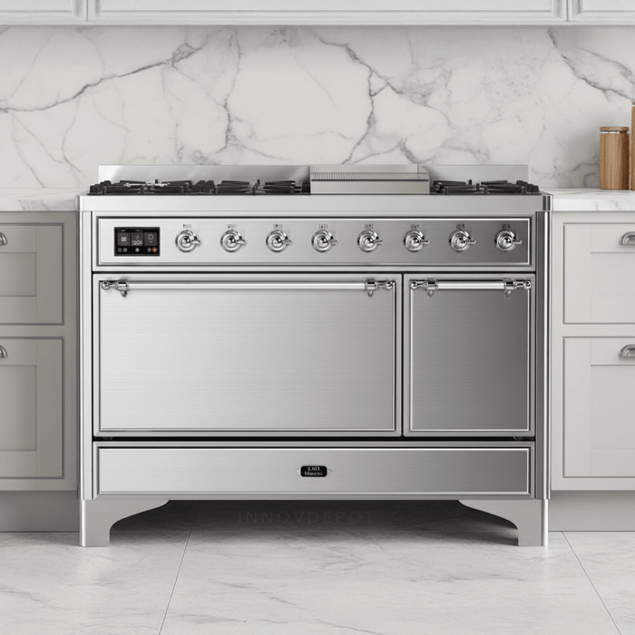 ILVE Majestic II 48" Solid Door Dual Fuel Range – Liquid Propane