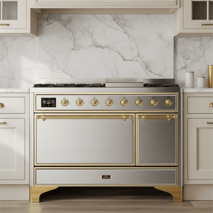 ILVE Majestic II 48" Solid Door Dual Fuel Range – Liquid Propane