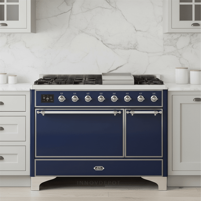 ILVE Majestic II 48" Solid Door Dual Fuel Range – Liquid Propane