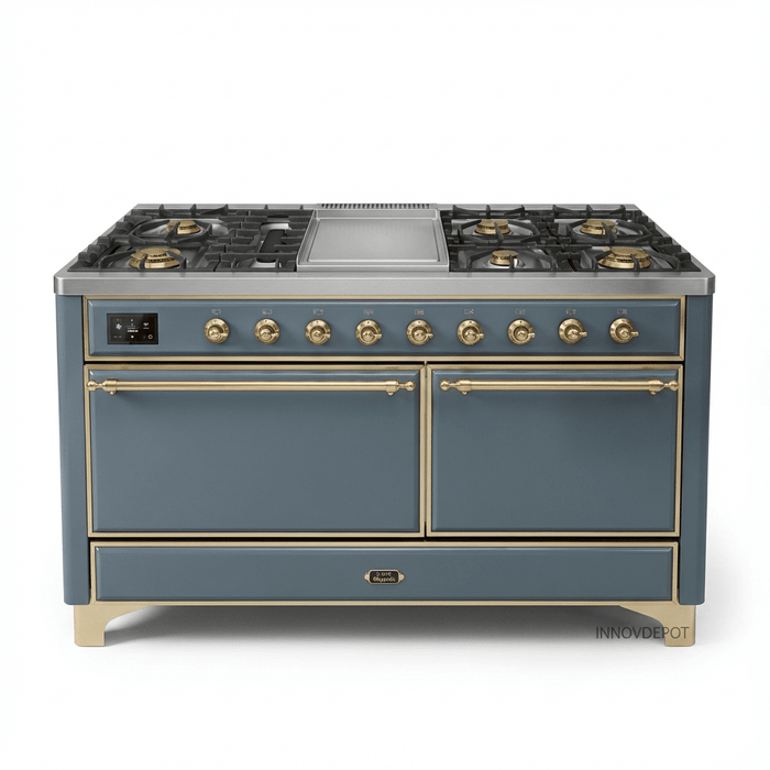 ILVE Majestic II Series 60 Inch Dual Fuel Freestanding Range Gas/Propane (UM15FDQNS3)