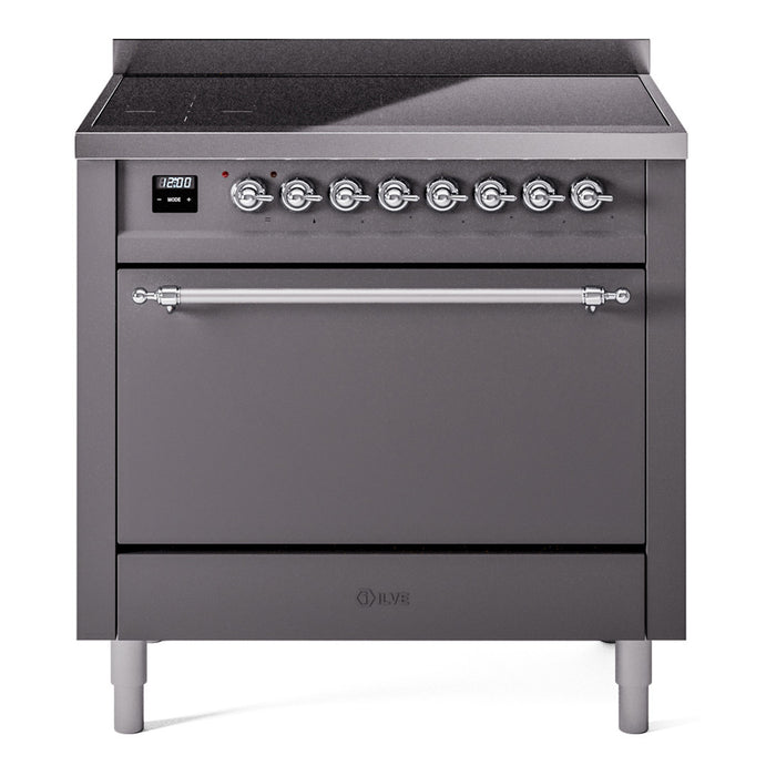 ILVE Nostalgie II 36" Electric Range with 6 Induction Elements Solid Door - UPI366QNMP