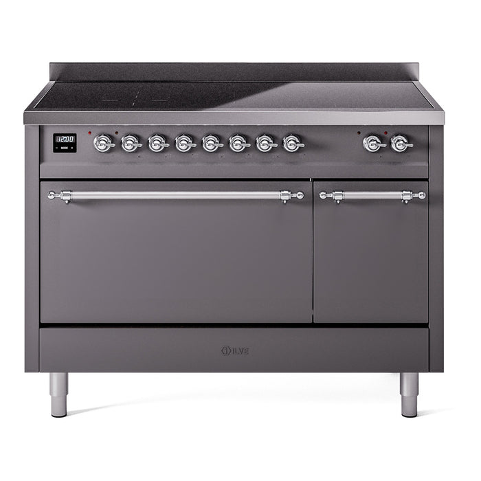 ILVE Nostalgie II 48" Electric Range with 6 Induction Elements Solid Door - UPI486QNMP