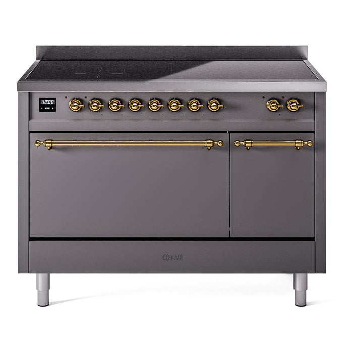 ILVE Nostalgie II 48" Electric Range with 6 Induction Elements Solid Door - UPI486QNMP