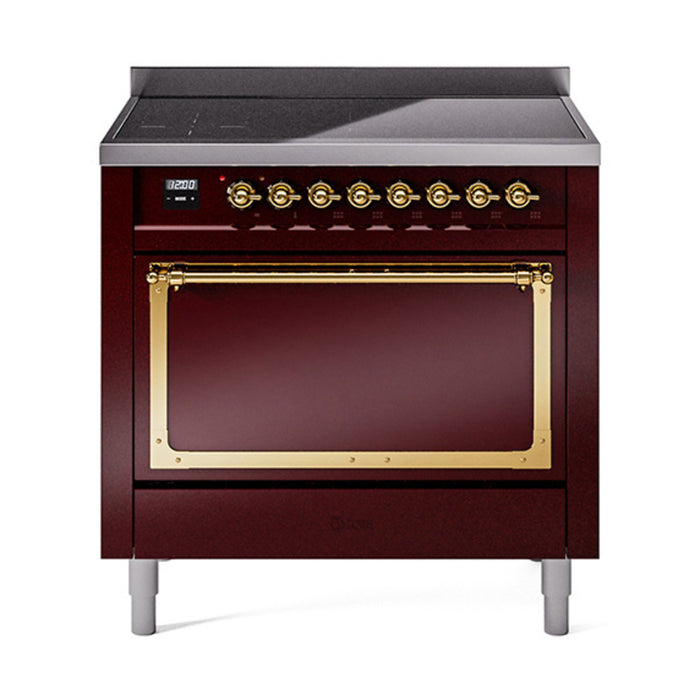 ILVE Nostalgie II Noblesse 36″ Induction Freestanding Range with Solid Door - UNI366QNMP