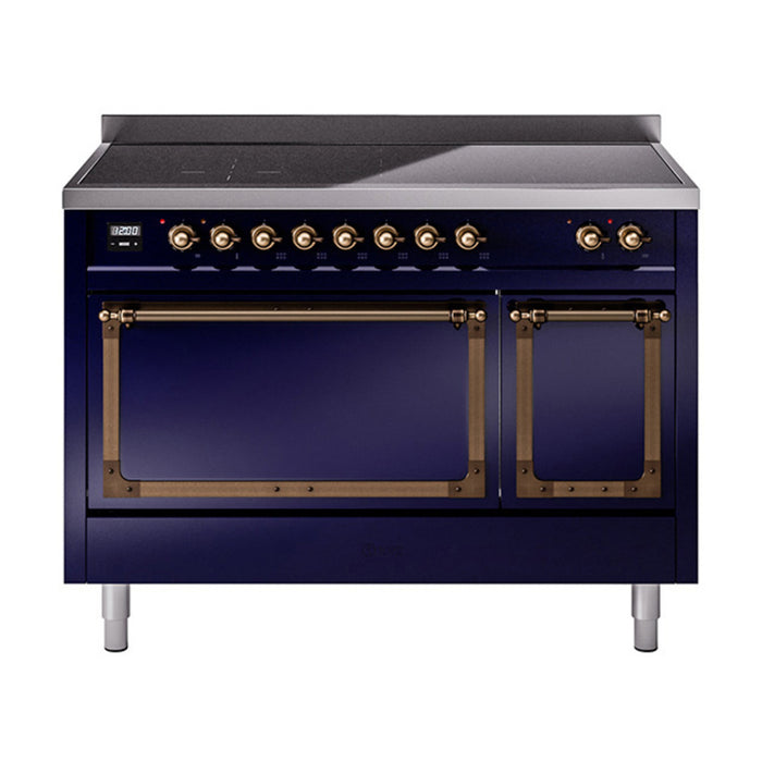 ILVE Nostalgie II Noblesse 48″ Induction Freestanding Range with Solid Door - UNI486QNMP