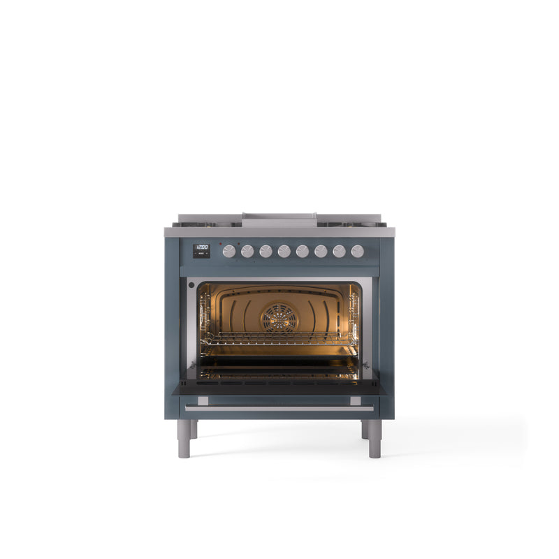 ILVE Professional Plus II 36-Inch Freestanding Dual Fuel Range with 6 Sealed Burner - UP36FWMP