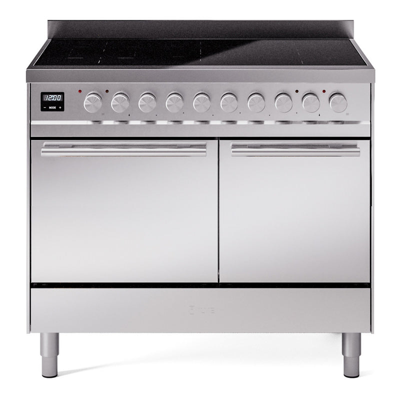 ILVE Professional Plus II 40" Electric Range with 6 Induction Elements Solid Door with Stainless Steel knobs - UPDI406QMP
