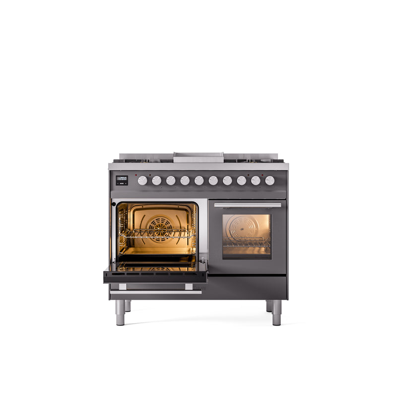 ILVE Professional Plus II 40-Inch Freestanding Dual Fuel Range with 6 Sealed Burner - UPD40FWMP