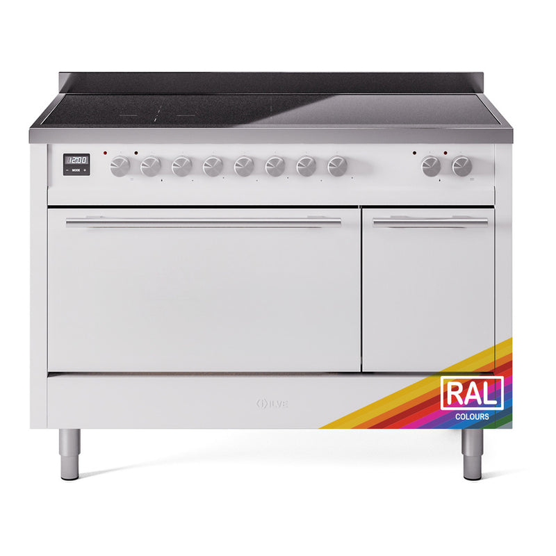 ILVE Professional Plus II 48" Electric Range with 6 Induction Elements Solid Door with Stainless Steel knobs - UPI486QMP