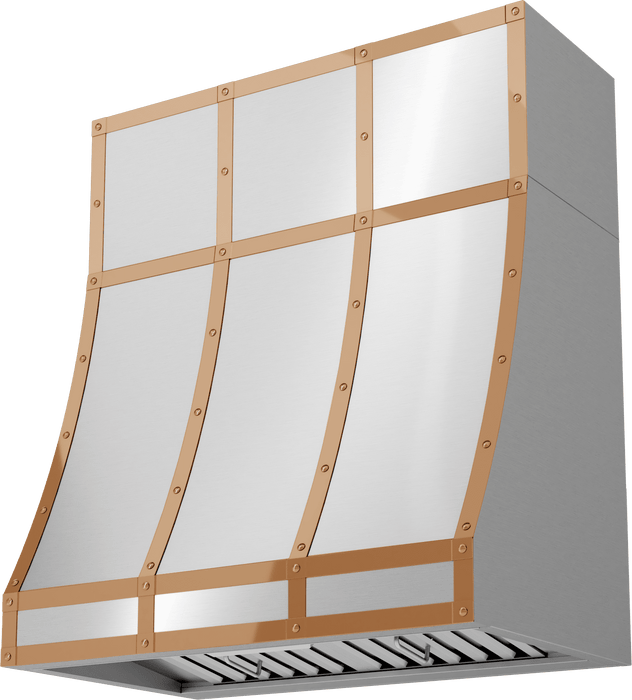 ZEPHYR Duct Cover Banding Kit, 36in x 12in, Polished Copper Finish (BKDC13612APC)