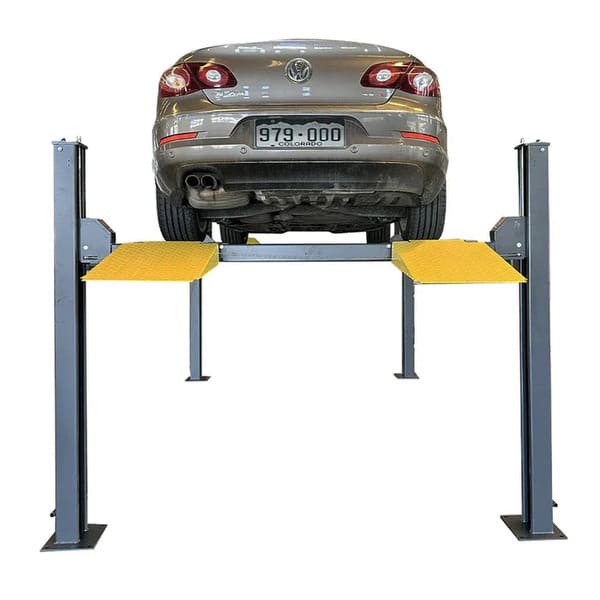 Katool KT-4H850 Heavy Duty 4-Post Car Lift – 8,500 lbs capacity with CE certification, ideal for professional garages and home workshops.

