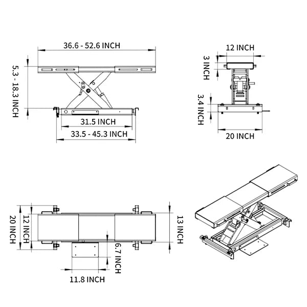 Katool KT-RJ50 Rolling Jack 5000 lbs Lifting Capacity