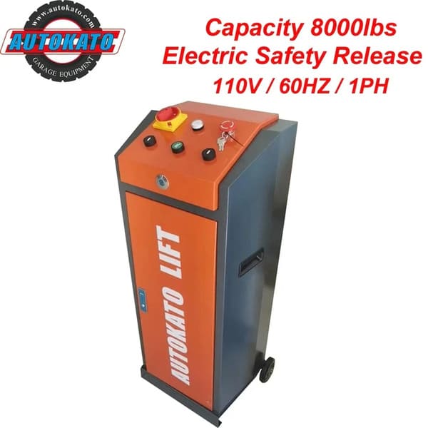 Safety features of the Katool KT-X85 Scissor Lift – electric safety release, 24V control system, and height limit switch for secure lifting operations.

