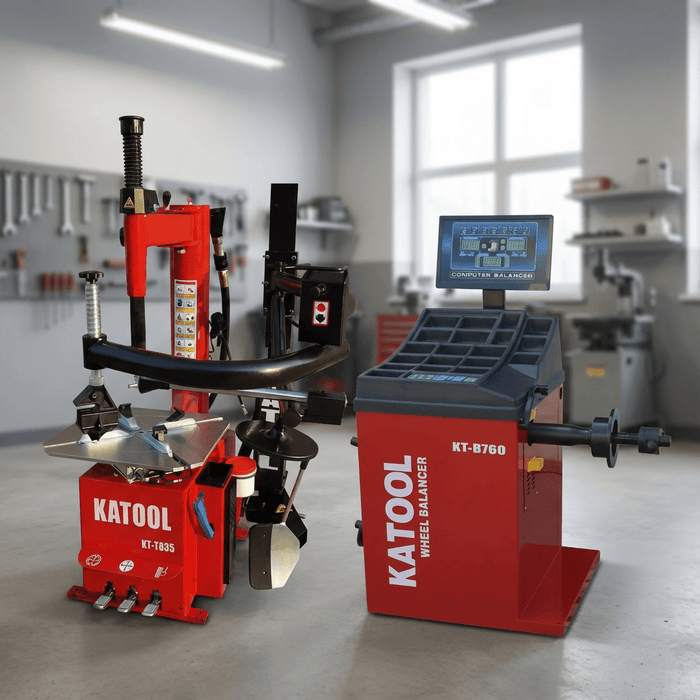 Katool KT-T835 Tire Changer & KT-B760 Wheel Balancer Combo – 120V Professional Tire Machine Set