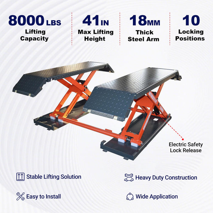 Katool KT-X85 8,000 lb Electric Mid-Rise Scissor Lift — Garage Car Lift