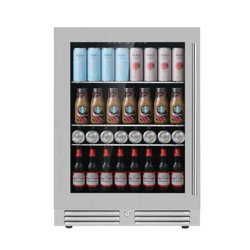 Kings Bottle 24 Inch Under Counter LOW-E Glass Door Beer Fridge