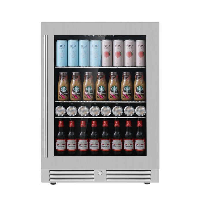 Kings Bottle 24 Inch Under Counter LOW-E Glass Door Beer Fridge