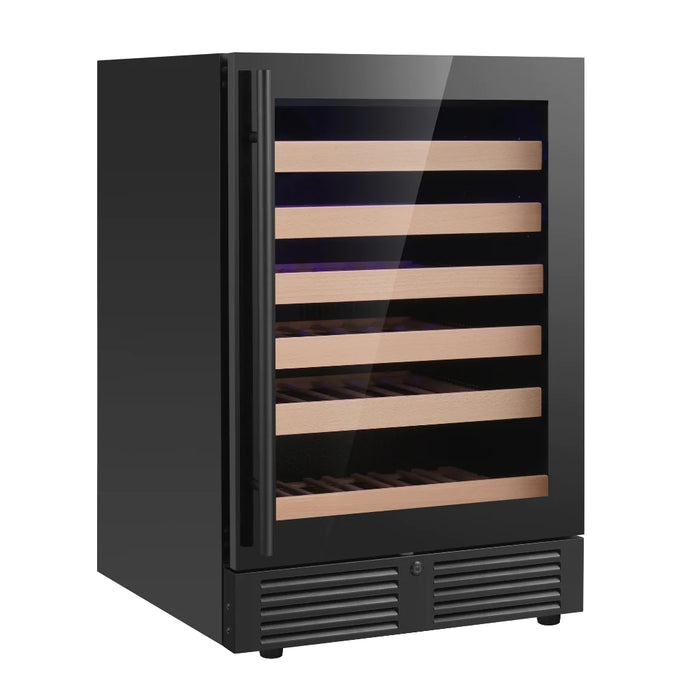 Kings Bottle 24 Inch Under Counter LOW-E Glass Door Single Zone Wine Cooler - KBU145WX-SS LHH