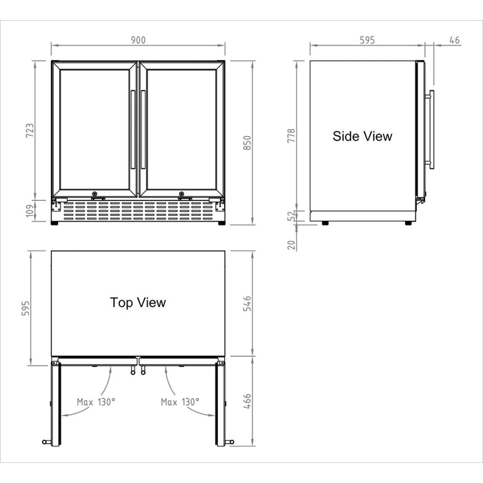 Kings Bottle 36" Beer and Wine Cooler Combination with Low-E Glass Door 