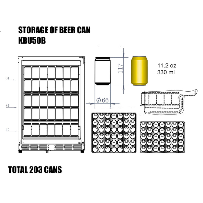 Kings Bottle 48 Inch Glass Door Side By Side Wine And Beverage Cooler Combo - KBU50BW2-FG