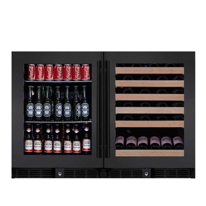 Kings Bottle 48 Inch Glass Door Side By Side Wine And Beverage Cooler Combo - KBU50BW2-FG