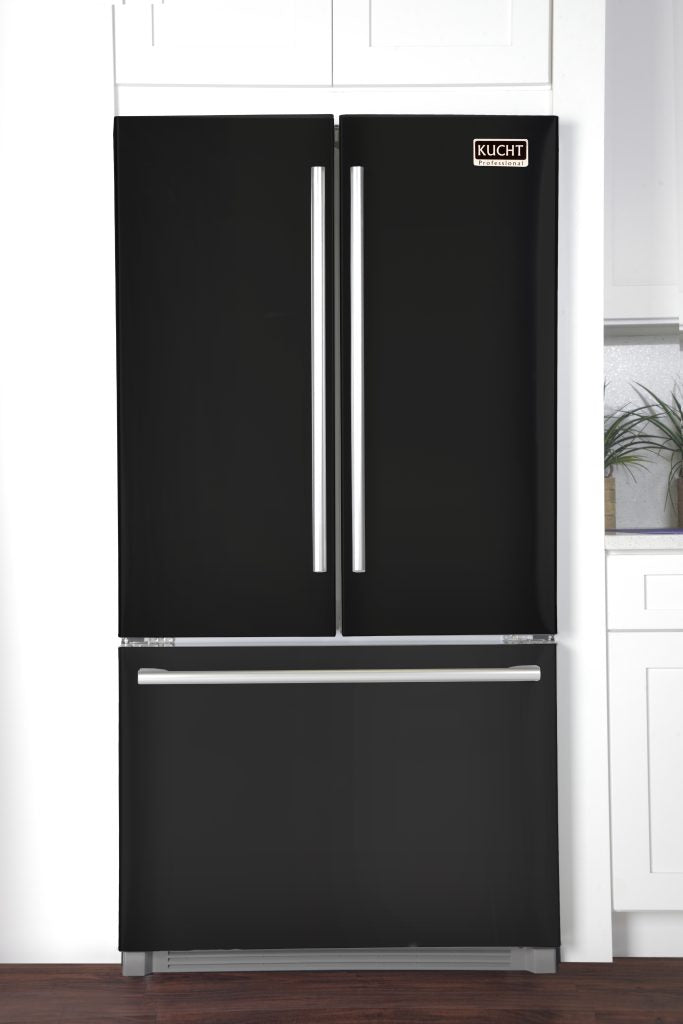 Kucht 36-Inch 26.1 Cu. Ft. French Door Refrigerator with Interior Ice Maker in Black - K748FDS-K