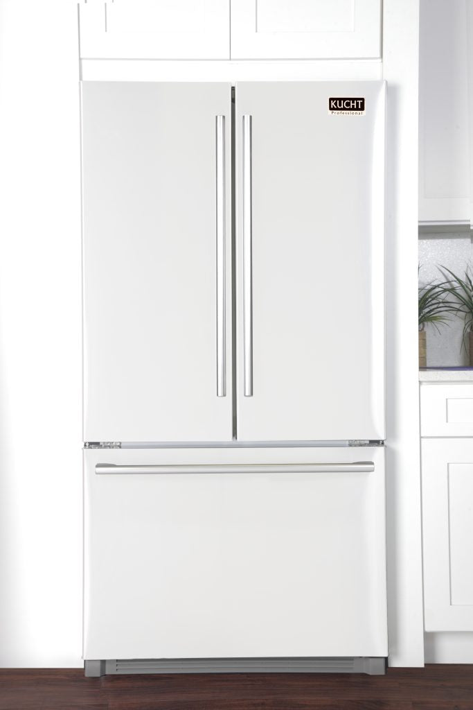 Kucht 36-Inch 26.1 Cu. Ft. French Door Refrigerator with Interior Ice Maker in White - K748FDS-W