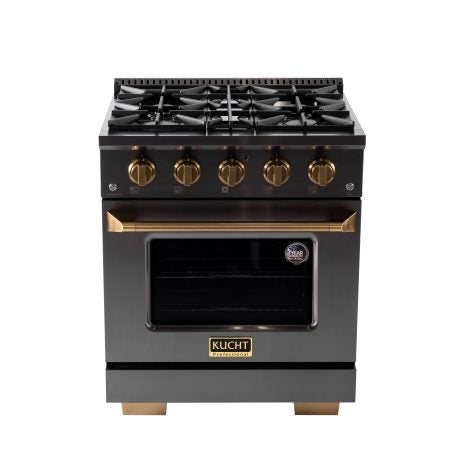 KUCHT Gemstone Professional 30-Inch 4.2 cu. ft. Range with Sealed Burners and Convection Oven in Titanium Stainless Steel