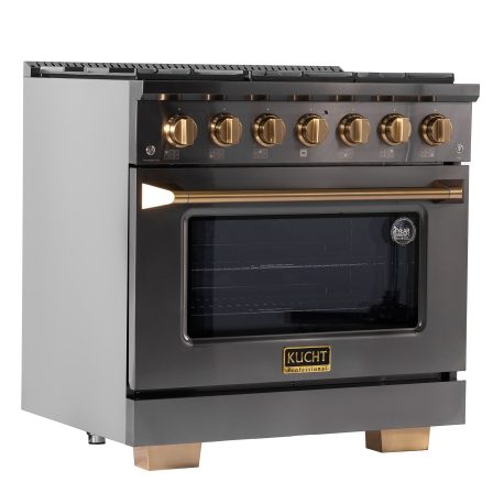 KUCHT Gemstone Professional 36-Inch 5.2 Cu. Ft. Dual Fuel Range with Sealed Burners and Convection Oven - KED364