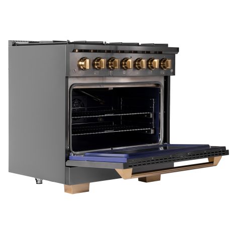 KUCHT Gemstone Professional 36-Inch 5.2 Cu. Ft. Dual Fuel Range with Sealed Burners and Convection Oven - KED364