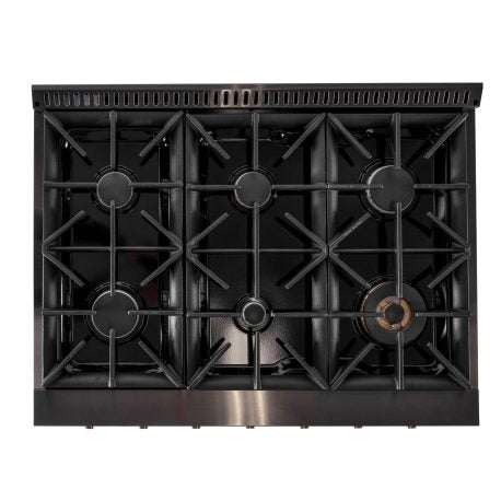 KUCHT Gemstone Professional 36-Inch 5.2 Cu. Ft. Dual Fuel Range with Sealed Burners and Convection Oven - KED364