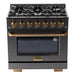 KUCHT Gemstone Professional 36-Inch 5.2 cu. ft. Gas Range with Sealed Burners and Convection Oven