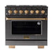 KUCHT Gemstone Professional 36-Inch 5.2 cu. ft. Gas Range with Sealed Burners and Convection Oven