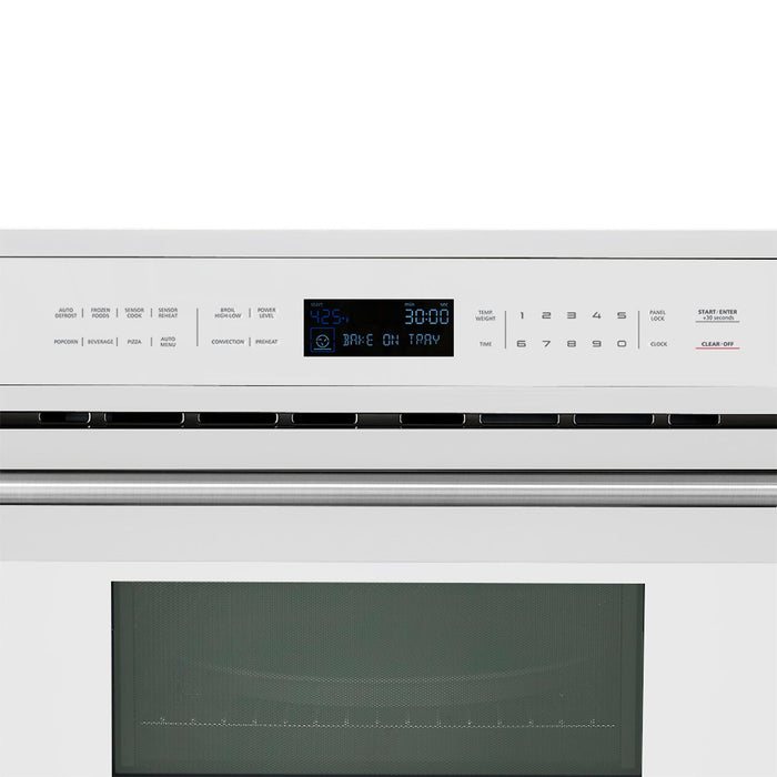 FORNO 2-Piece Kitchen Bundle - 30" White Single Wall Oven (1333-30), 30" White Microwave (3093-30)