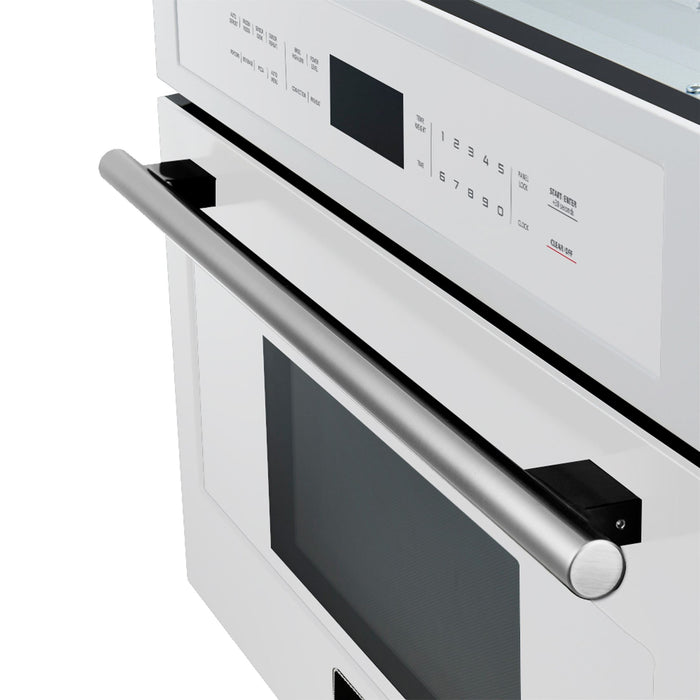 FORNO 2-Piece Kitchen Bundle - 30" White Single Wall Oven (1333-30), 30" White Microwave (3093-30)