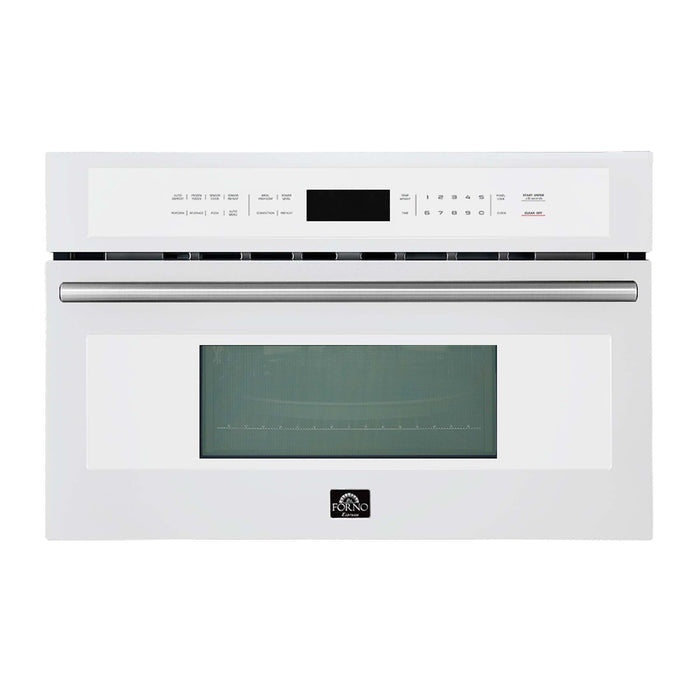 FORNO 2-Piece Kitchen Bundle - 30" White Single Wall Oven (1333-30), 30" White Microwave (3093-30)