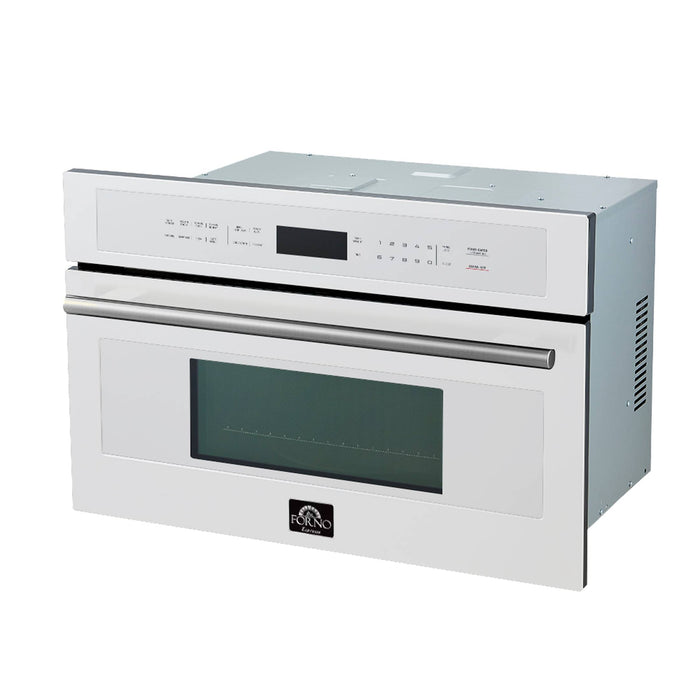 FORNO 2-Piece Kitchen Bundle - 30" White Single Wall Oven (1333-30), 30" White Microwave (3093-30)