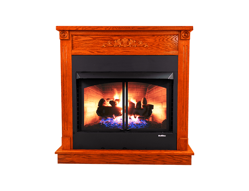 Buck Stove Model ZCBBXL Vent Free Builder Series Gas Firebox with Oak Logs