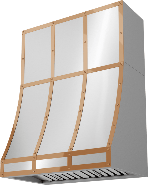 ZEPHYR Duct Cover Banding Kit, 36in x 18in, Polished Copper Finish (BKDC13618APC)