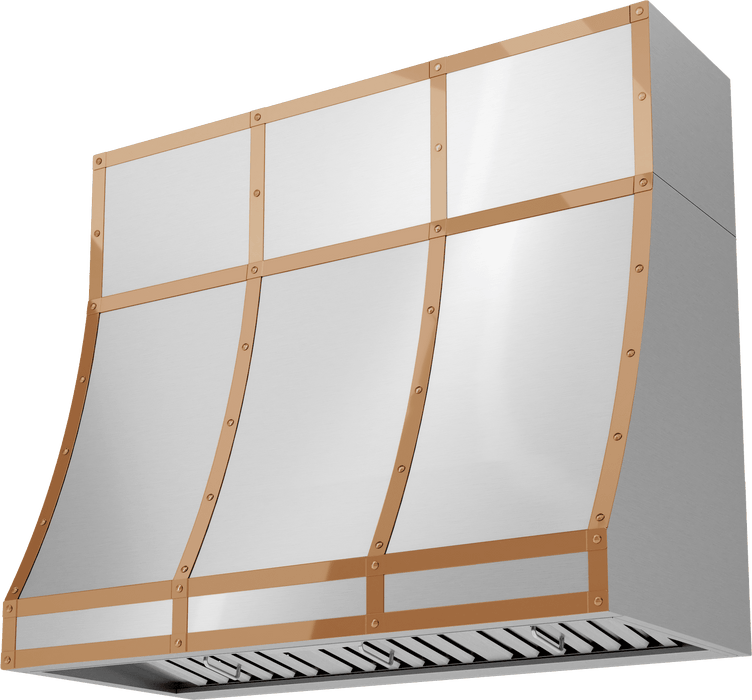 ZEPHYR Duct Cover Banding Kit, 48in x 12in, Polished Copper Finish (BKDC14812APC)