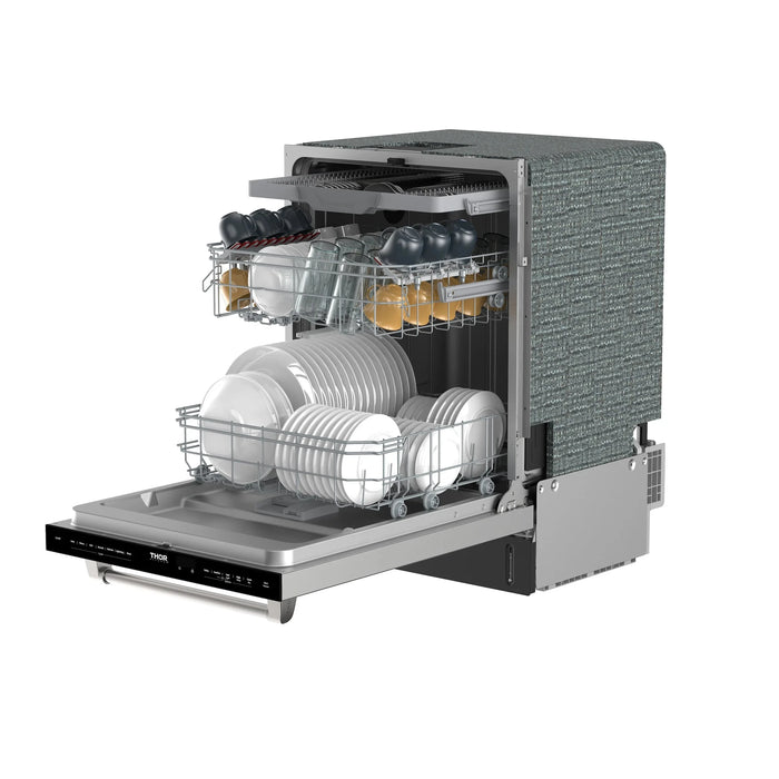 Thor Kitchen 24" Built-In Dishwasher with Open Dry and 7 Wash Cycles in Stainless Steel (TDW24C7)