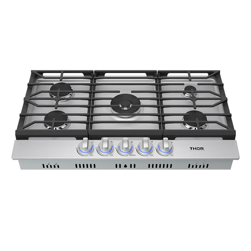 Thor Kitchen 36 Inch Professional Gas Cooktop in Stainless Steel (TGC36F)