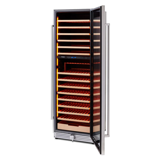 Thor Kitchen 24” Freestanding Wine Cooler with 162-Bottle Capacity and Dual Zone in Stainless Steel TWC2403DI