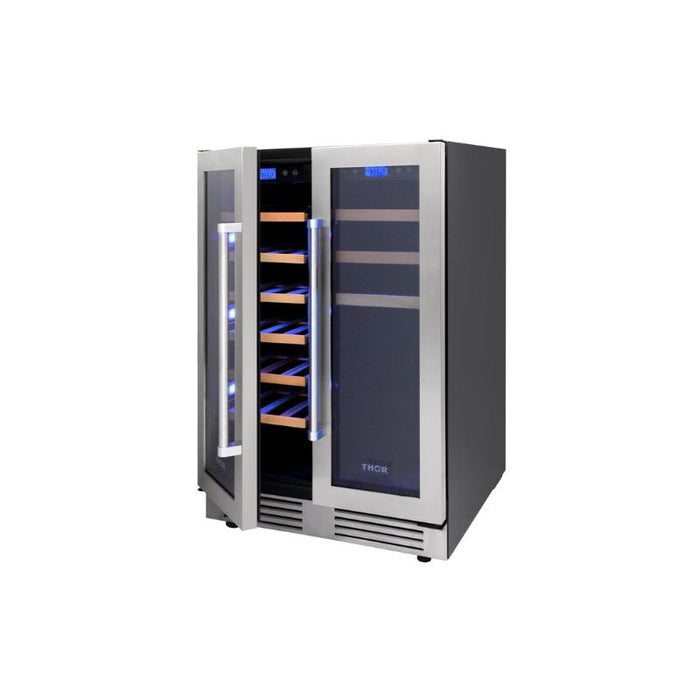 Thor Kitchen 24 in. 21 Bottle and 95-Can Wine Cooler - TBC2401DI