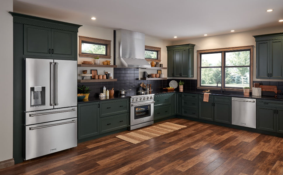 The Thor Refrigerator with Water Dispenser placed indoors