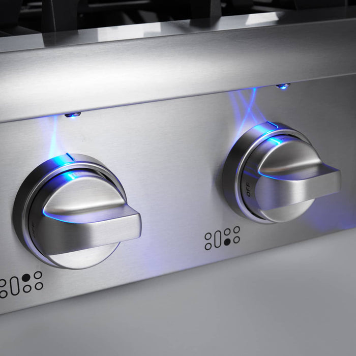 Thor Kitchen 48-Inch Gas RangeTop in Stainless Steel with 6 Burners Including Power Burners and Griddle HRT4806U